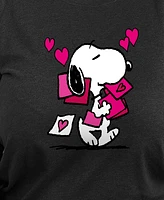 Hybrid Apparel Plus Peanuts Snoopy Valentines Day Graphic Crew Neck Top