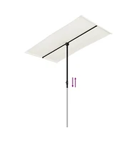 vidaXL Garden Parasol with Aluminum Pole 70.9"x43.3" Sand White