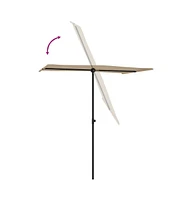 Garden Parasol with Aluminum Pole 70.9"x43.3" Taupe