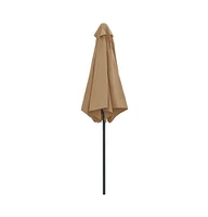 vidaXL Garden Parasol with Aluminum Pole 106.3"x96.9" Taupe