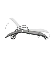 vidaXL Sun Lounger Steel and Textilene