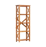Bookshelf 23.6"x11.8"x63" Solid Acacia Wood Honey Finish