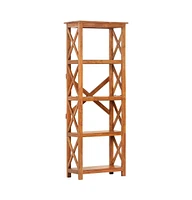 Bookshelf 23.6"x11.8"x63" Solid Acacia Wood Honey Finish