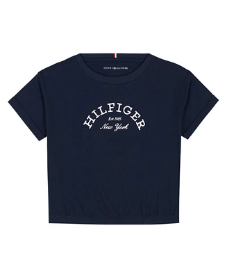 Tommy Hilfiger Toddler and Little Girls Arched Short Sleeve T-Shirt