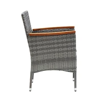 Patio Dining Chairs 4 pcs Poly Rattan Gray