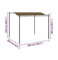 Sunshade Awning 9.8'x7.9' Taupe 0.6 oz/ft²