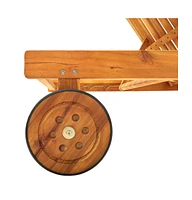 vidaXL Sun Lounger Solid Acacia Wood