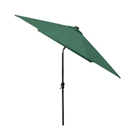 Garden Parasol with LEDs and Steel Pole Green 6.6'x9.8'