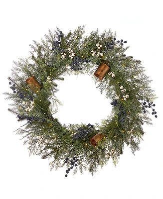 Seasonal 30" Pre-Lit Mixed Mica Foliage Wreath