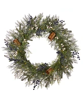 Seasonal 30" Pre-Lit Mixed Mica Foliage Wreath