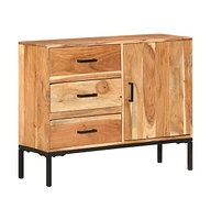 Sideboard 34.6"x11.8"x28.7" Solid Acacia Wood
