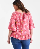 Style & Co Plus Printed Convertible Top