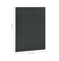 vidaXL 3-Panel Room Divider Anthracite 47.2"x70.9" Steel