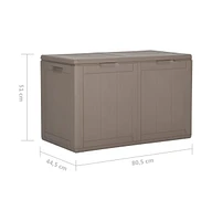 vidaXL Patio Storage Box 47.6 gal Brown Pp Rattan