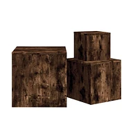 vidaXL Side Tables 3 pcs Smoked Oak Engineered Wood