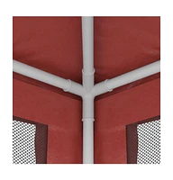 Party Tent with 4 Mesh Sidewalls Red 6.6'x6.6' Hdpe