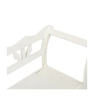 vidaXL Bench White 42.1"x17.7"x29.7" Solid Wood Fir