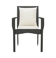 vidaXL Patio Chairs with Cushions 4 pcs Poly Rattan