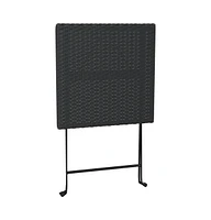 vidaXL 3 Piece Folding Bistro Set Poly Rattan