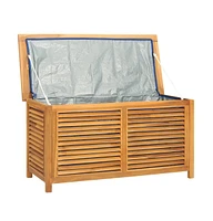 vidaXL Patio Storage Box with Bag 44.9"x19.7"x22.8" Solid Wood Teak