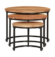 vidaXL Nesting Tables 3 pcs Solid Wood Acacia