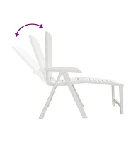 vidaXL Sun Lounger White Plastic