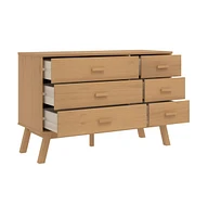 Drawer Cabinet Olden Brown Solid Wood Pine