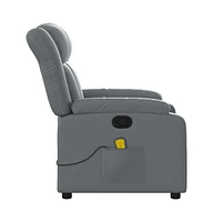 Massage Recliner Chair Gray Faux Leather