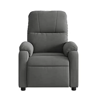 vidaXL Massage Recliner Chair Dark Gray Microfiber Fabric