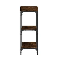 vidaXL Console Table with Shelves Smoked Oak 29.5"x11.8"x31.5"