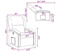 Recliner Chair Cream Real Leather