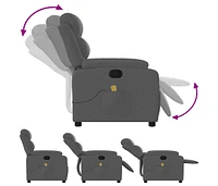 Massage Recliner Chair Dark Gray Fabric