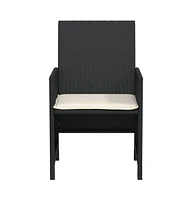 vidaXL 3 Piece Bistro Set with Cushions Poly Rattan