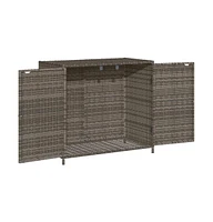 vidaXL Patio Storage Cabinet Gray 32.7"x17.7"x29.9" Poly Rattan