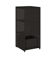vidaXL Patio Storage Cabinet 19.7"x21.7"x45.3" Poly Rattan