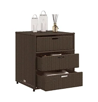 vidaXL Patio Storage Cabinet 21.7"x23.2"x27.2" Poly Rattan