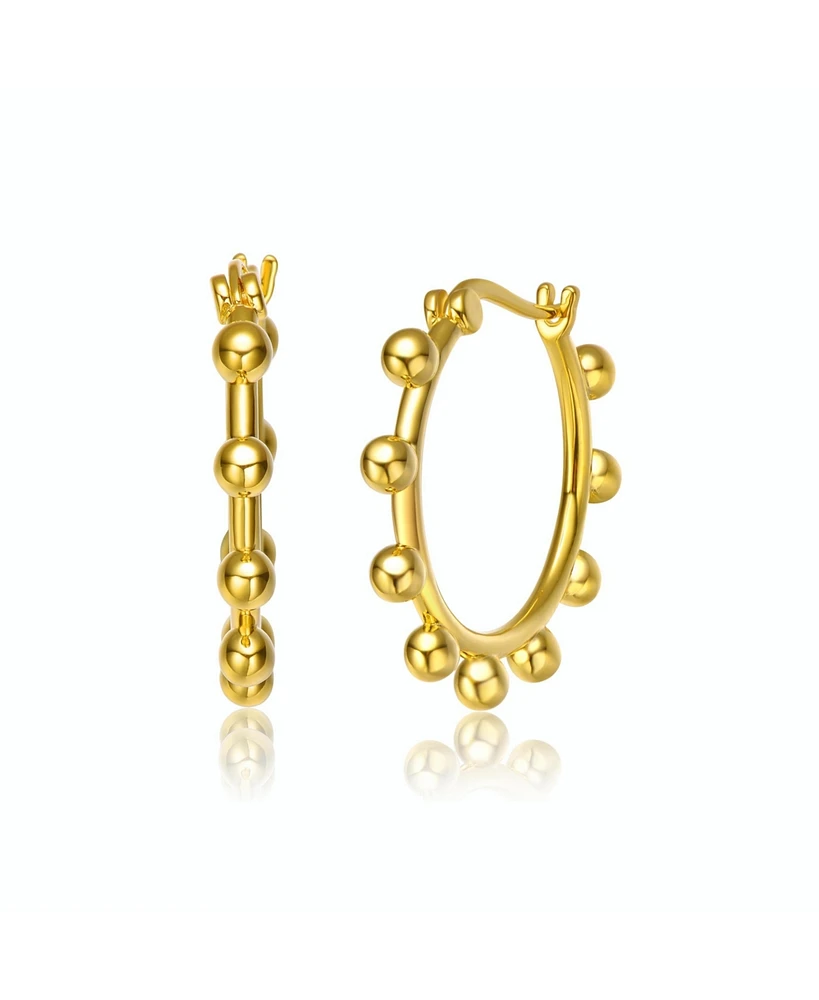 Rachel Glauber 14K Gold Plated Cubic Zirconia Hoop Earrings