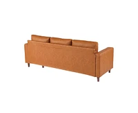 gaomon 85" Leather Couch for Living Room, Modern Sofa Couches with Padded backrest, Upholstered Sofa with Armrests and Comfy Cushions, Deep Seat Sofas