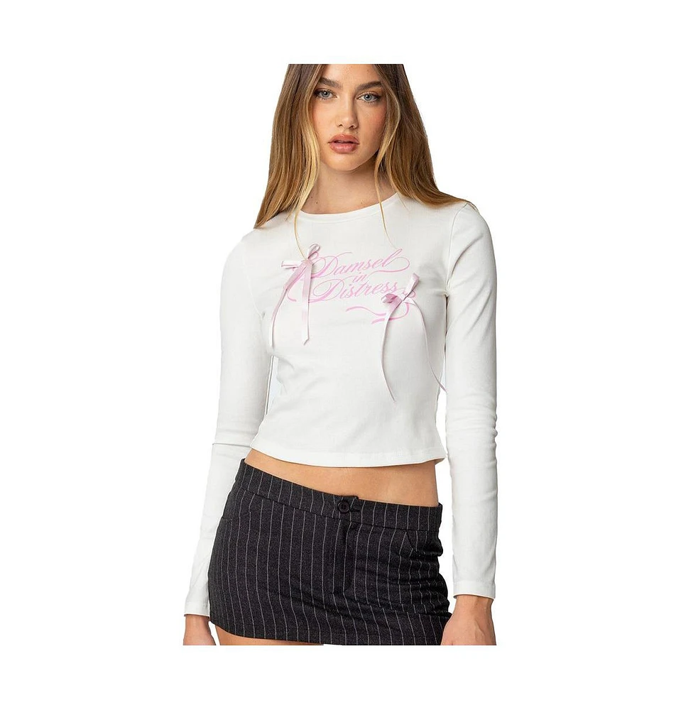 Edikted Women's Damsel Long Sleeve T Shirt