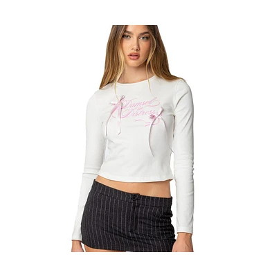 Edikted Womens Damsel Long Sleeve T Shirt