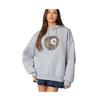 Edikted Women's Leopard 8 Oversized Hoodie