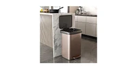 Slickblue 13-Gallon Copper Stainless Steel Step Trash Can with Soft Close Lid