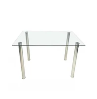 Slickblue Modern Tempered Glass Top Dining Table for Stylish and Durable Dining