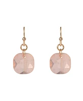 Laundry by Shelli Segal Gold Tone and Peach Faceted Stone Drop Earrings