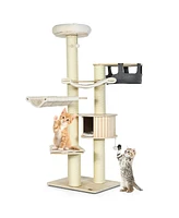 Gymax 77.5'' Cat Tree Condo Multi-Level Kitten Activity Tower w/ Sisal Posts