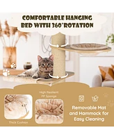 Gymax 75'' Modern Cat Tree Multi-Level Large Cat Tower w/ Hammocks