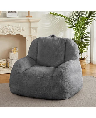 gaomon Giant Faux Fur Bean Bag Chair, Stuffed Couch for Adults, Large Lazy Sofa Floor Chair with Handle