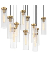 Possini Euro Design Marika 32" Modern Pendant Chandelier Ceiling Light Fixture Dining Room Over Table Kitchen Island Foyer Hanging Linear Multi-Light
