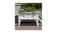 Slickblue Rectangular Raised Garden Bed Planter Box with Removable Trays for Convenient Gardening