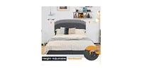 Slickblue Linen Adjustable Headboard 4 Drawer Storage Platform Bed